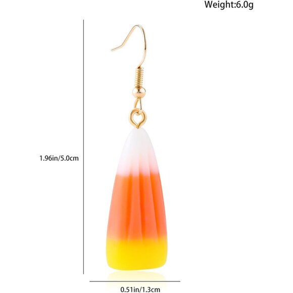Fall Acrylic Dangle Candy Corn Earrings Jewelry Gift for Women - Picture 6 of 6